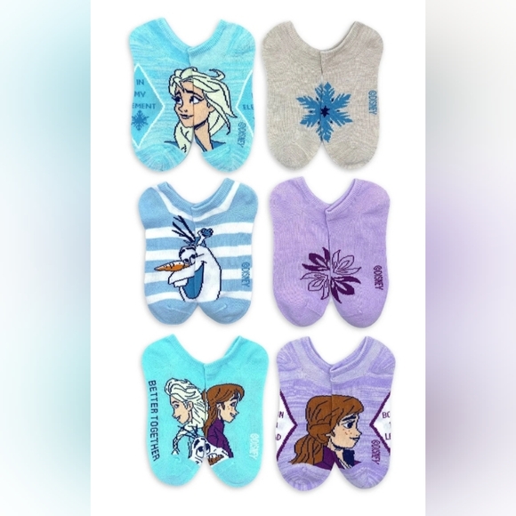 Disney Accessories - Nwt Disney Frozen Character Socks in Blue and Purple